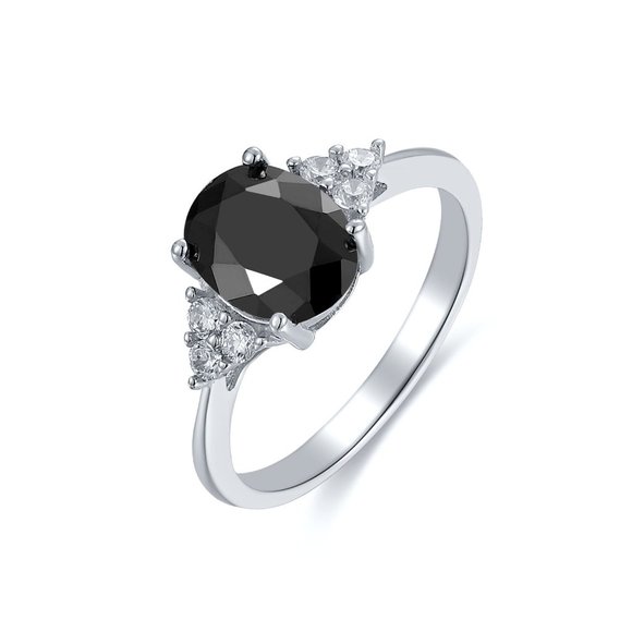 Swarovski Jewelry - Swarovski Jet Black Crystal Sterling Silver Ring